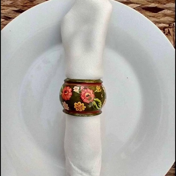 Anthropologie Dining Anthropologie Napkin Rings Home Handpainted